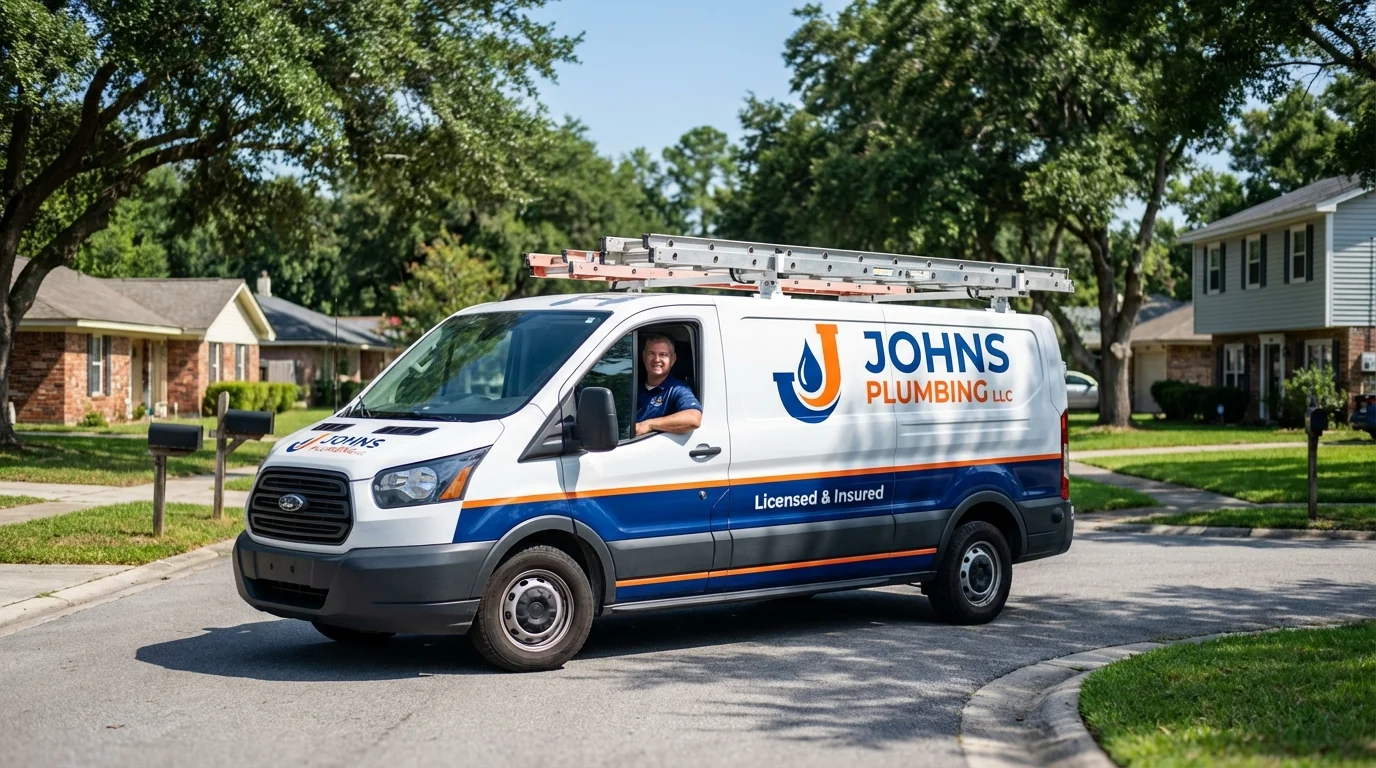 Johns Plumbing LLC service van in Middleville, MI