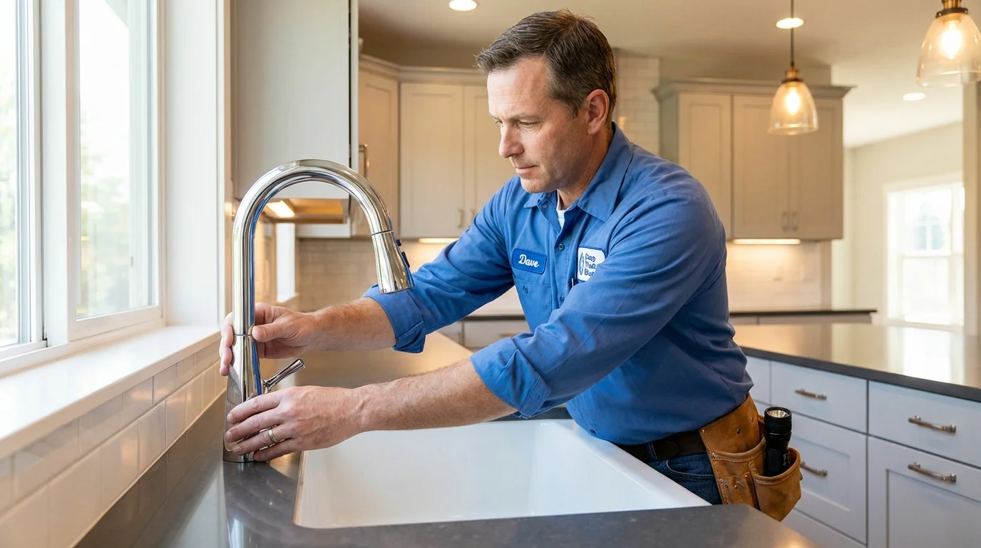 Kitchen faucet installation by Johns Plumbing LLC in Middleville